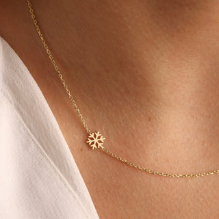 Gold Snowflake Necklace 45cm