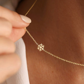 Gold Snowflake Necklace 45cm
