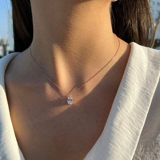 Oval 1.70ct F/VS1 Lab Grown Diamond Necklace 42cm