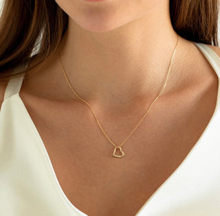 Gold Lab Diamond Heart Necklace 50cm