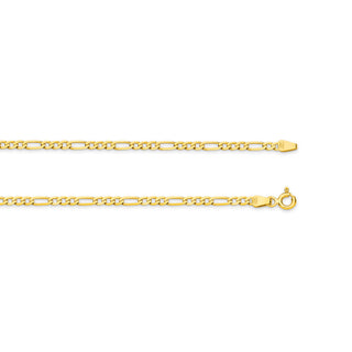 Gold Figaro Link Chain Necklace 45cm