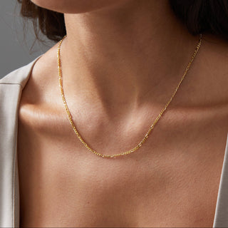 Gold Figaro Link Chain Necklace 50cm