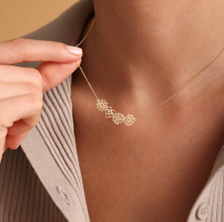 Gold Flower Necklace 45cm