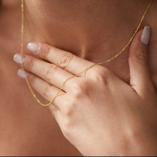 Gold Oval Link Chain Necklace 45cm