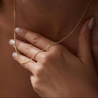 Gold Curb Link Chain Necklace 45cm