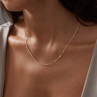 Gold Curb Link Chain Necklace 45cm